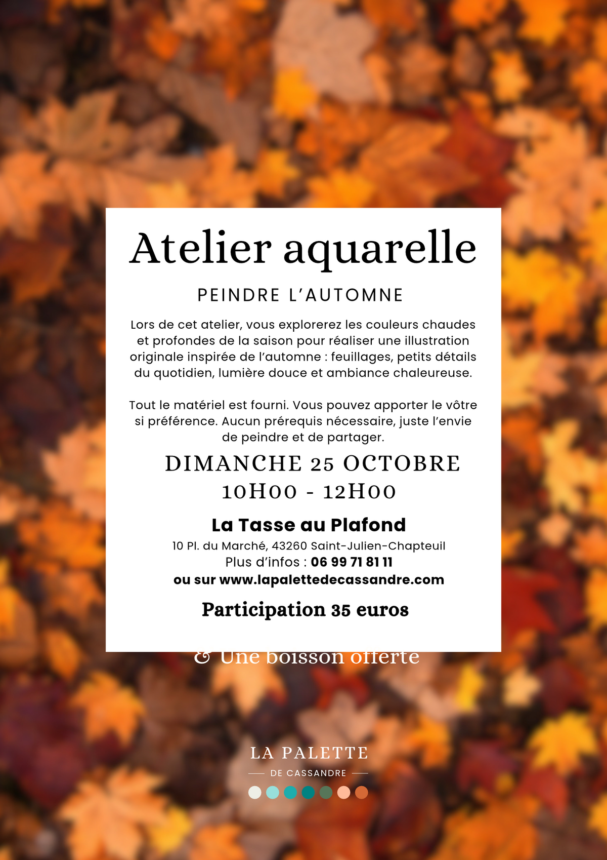 Dimanche 25 octobre Saint-Julien-Chapteuil : Atelier Aquarelle Peindre L'automne
